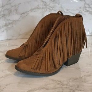 Coconuts by Matisse Brown Fringe Ankle Booties